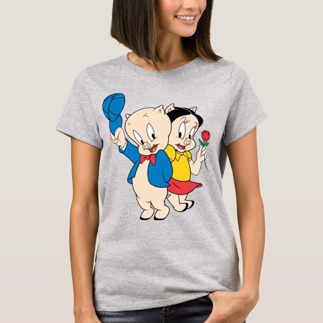 Porky Pig und Petunia T-Shirt (Vorderseite)