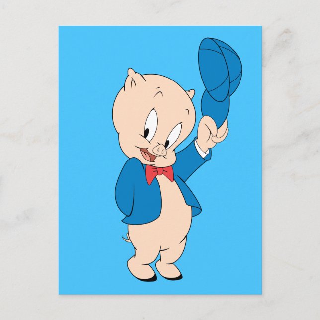 Porky Pig | Wave Hat Postkarte (Vorderseite)