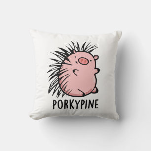 Porky-Pine Funny Porcupine Pig Pun Kissen