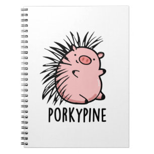 Porky-pine Lustiger Stachelschwein-Schwein-Wortwit Notizblock