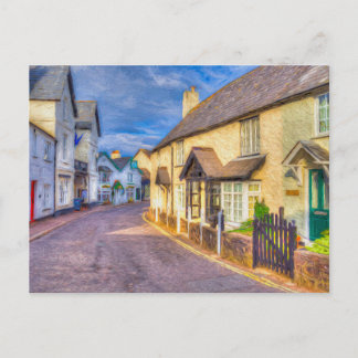 Porlock High Street Art Feiertagspostkarte