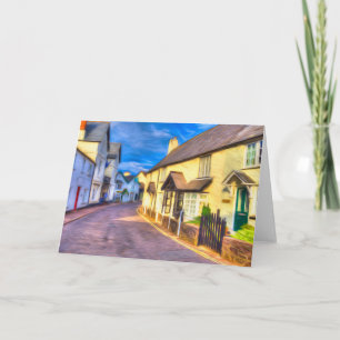 Porlock High Street Somerset Art Karte
