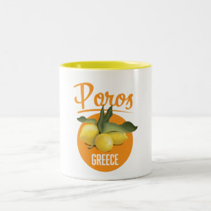 Poros Griechenland Reiseplakat Kunstprint Zweifarbige Tasse