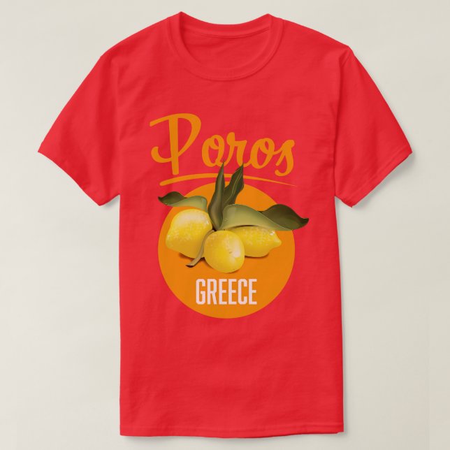 Poros Griechenland Reiseplakat T-Shirt (Design vorne)