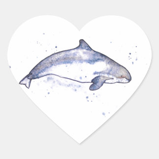 Porpoise Illustration Herz-Aufkleber