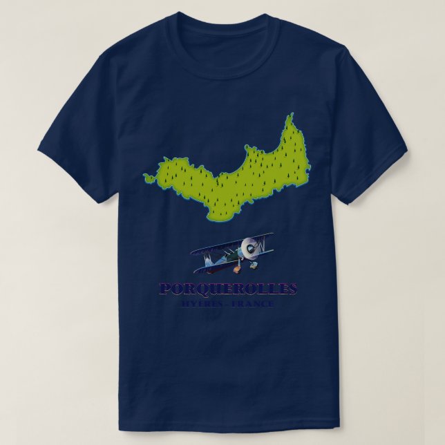 Porquerolles Frankreich Insel Reiseplan T-Shirt (Design vorne)