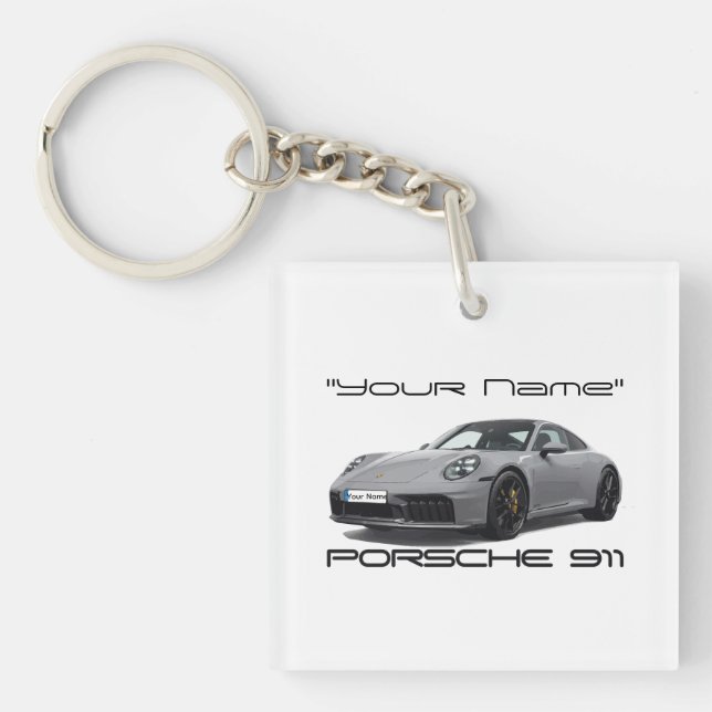Porsche 911 (PERSONALISIERT) 992.2 Schlüsselanhänger (Vorderseite)