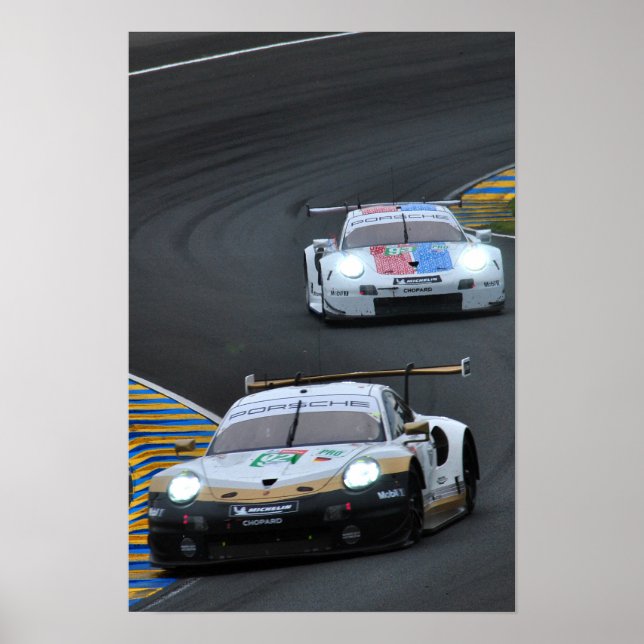 Porsche 911 RSR no92 24 Stunden von Le Mans 2019 Poster (Vorne)