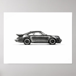 Porsche 930 Turbo Print 12x16 Poster