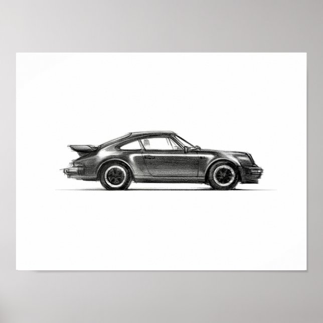 Porsche 930 Turbo Print 12x16 Poster (Vorne)