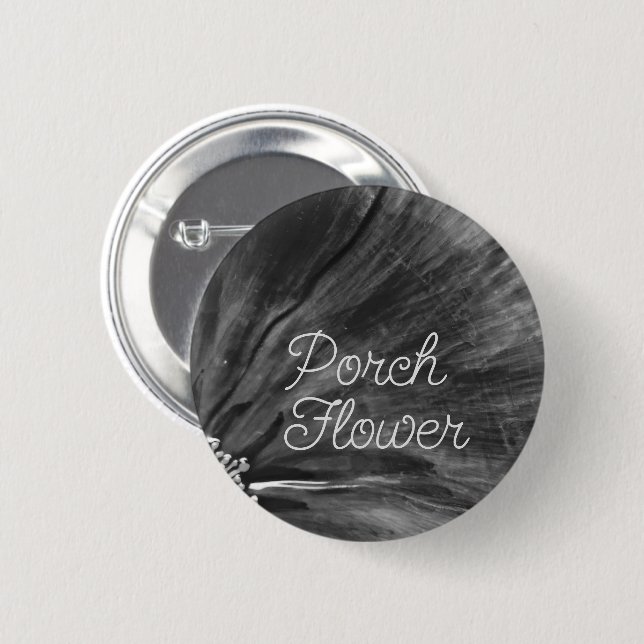 Porsche Blume / Schwarz und Weiß / Button (Vorne & Hinten)