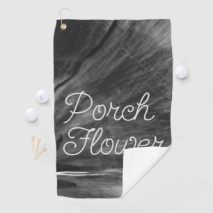 Porsche Blume / Schwarz und Weiß / Golfhandtuch