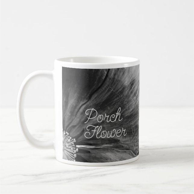 Porsche Blume / Schwarz und Weiß / Kaffeetasse (Links)