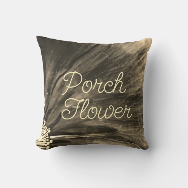 Porsche Blume / Sepia / Kissen (Vorderseite)
