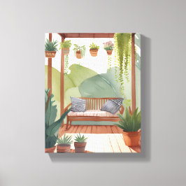 Porsche | Botanische Aquarellmalerei Leinwanddruck