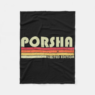 Porsha Name Personalisiert Retro Vintag 80er 90s B Fleecedecke
