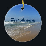 Port Aransas Beach in Texas Keramikornament<br><div class="desc">Schönes Foto am Meer von Port Aransas Beach in Texas. Ein tolles Geschenk für einen Texaner,  der Mustang Island im Sommer Lieben. Ein Urlaub im Meer und in der Sonne ist genau das,  was jeder braucht.</div>