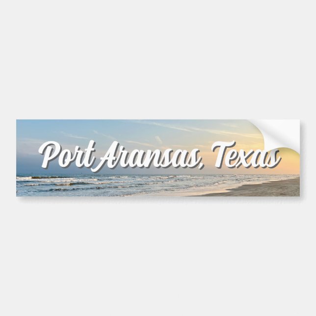 Port Aransas Beach Sunset Texas Photography Autoaufkleber (Vorne)