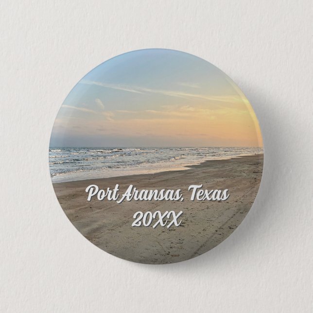 Port Aransas Beach Sunset Texas Photography Button (Vorderseite)