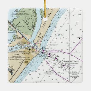 Port Aransas Chart Keramikornament