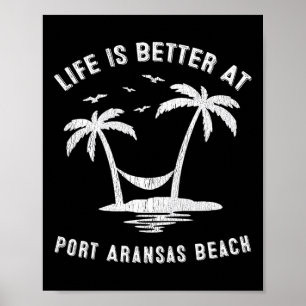 Port Aransas Familienurlaub Vintag Texas Beach Poster