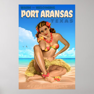 Port Aransas Mustang Island Texas Reiseplakat Poster
