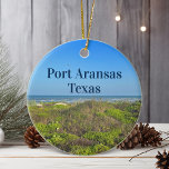 Port Aransas Texas Beach Grass Foto Weihnachten Keramik Ornament<br><div class="desc">Schönes Meeresfoto von Port Aransas Strandrasen und Sanddünen in Texas. Ein großartiges Weihnachtsgeschenk für einen Texaner,  der Mustang Island im Sommer Lieben. Ein Küstenausflug Foto an einem schönen Tag.</div>