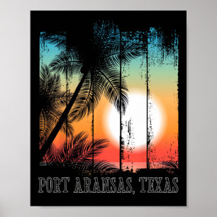 Port Aransas Texas Beach Palms Ferienhaus Surf Sun Poster