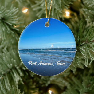 Port Aransas Texas Coast Ocean Wave Weihnachten Keramik Ornament