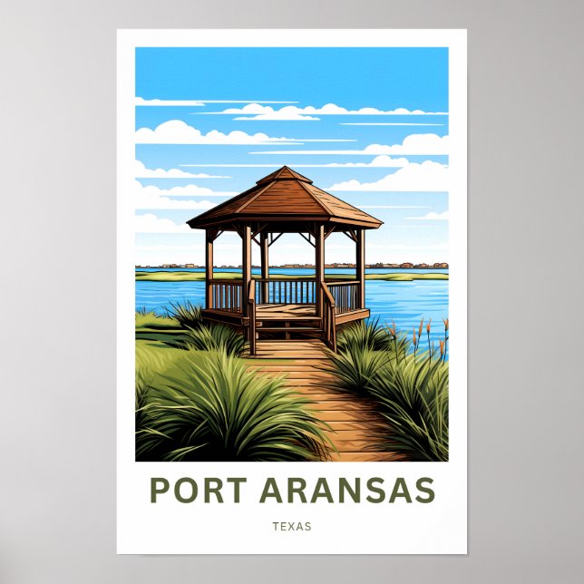 Port Aransas Texas Travel Print Poster (Vorne)