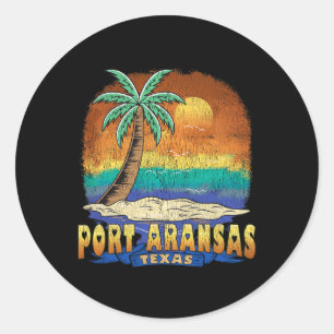 Port Aransas Texas Vintag beängstigend Souvenir Runder Aufkleber