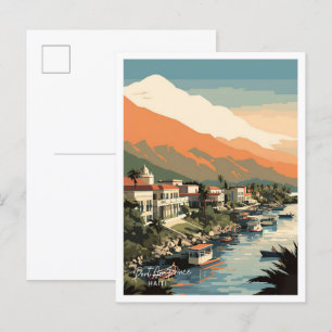 Port-au-Prince Haiti Reiseort Illustration Postkarte