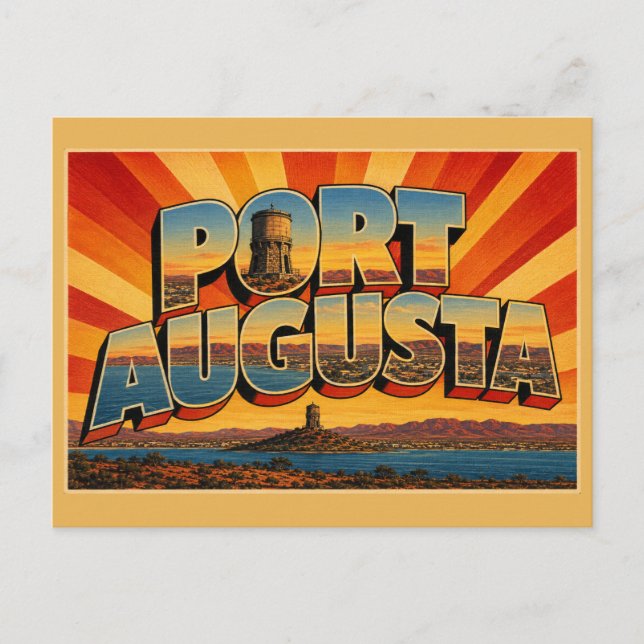 Port Augusta Südaustralien Outback-Gateway-Kunst Postkarte (Vorderseite)