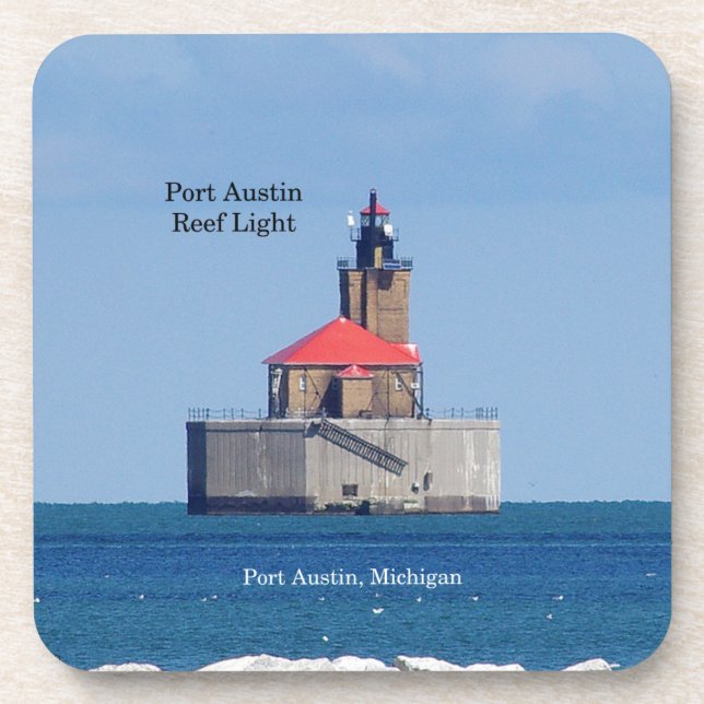 Port Austin Reef Light Set von 6 Untersetzer aus K (Vorderseite)