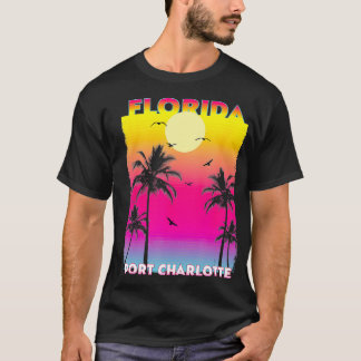 Port Charlotte Florida Fl Sommer Vintag Sunset T-Shirt