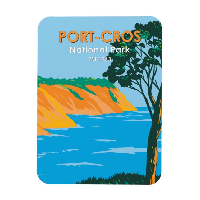Port - Cros National Park Frankreich Vintag Magnet (Vertikal)