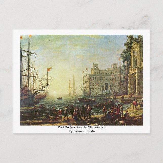 Port De Mer Avec La Villa Médicis Postkarte (Vorderseite)