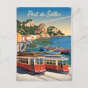 Port de Soller Mallorca Vintag Postkarte