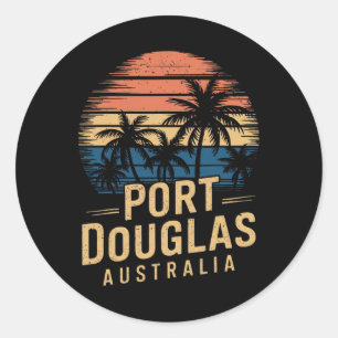 Port Douglas Australien Urlaubs-Souvenirs Familie Runder Aufkleber