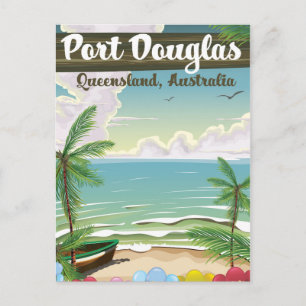 Port Douglas Australien Vintage-Reiseplakat Postkarte