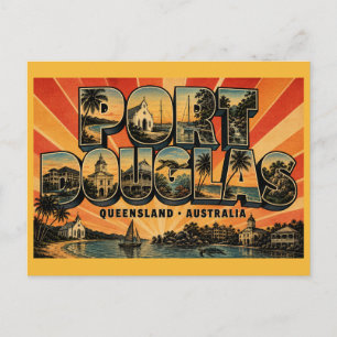 Port Douglas Queensland Riff Resort Stadt Vintage Postkarte