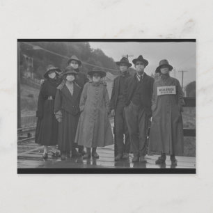Port du masque pendant la Grippe espagnole 1918 Postkarte