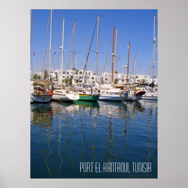 Port el Kantaoui Hafen Boote Tunesien Landschaft Poster (Vorne)
