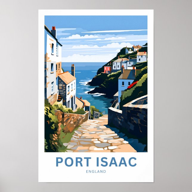 Port Isaac England Travel Print Poster (Vorne)