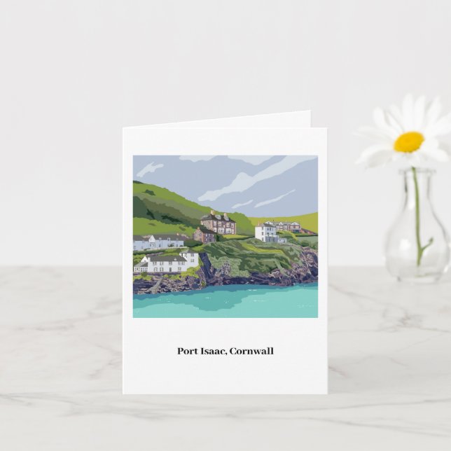 Port Isaac Notecard - mit anpassbarem Text Karte (Kleine Pflanze)