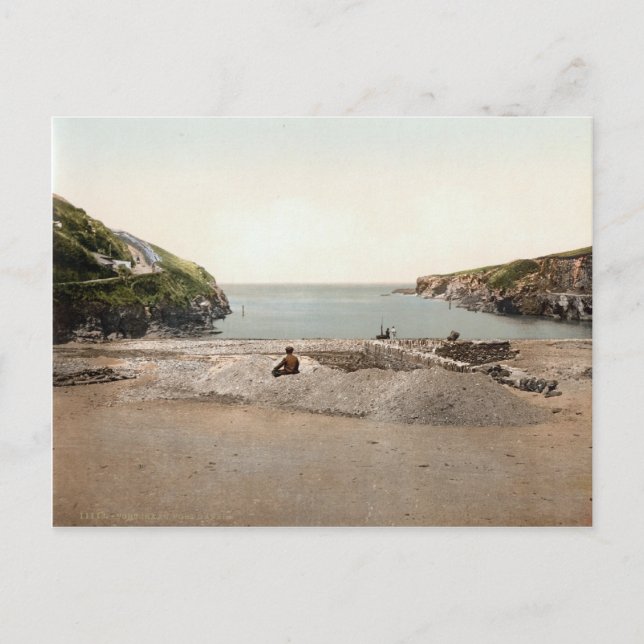 Port Isaac, Port Gavern, Cornwall, England c.1895 Postkarte (Vorderseite)