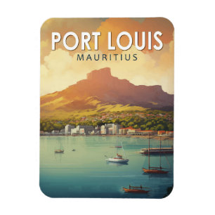 Port Louis Mauritius Reise Kunst Vintage Magnet