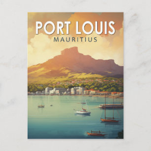 Port Louis Mauritius Reise Kunst Vintage Postkarte
