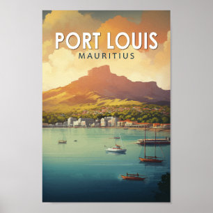 Port Louis Mauritius Reisen Kunst Vintag Poster