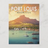 Port Louis Mauritius Reisen Kunst Vintag